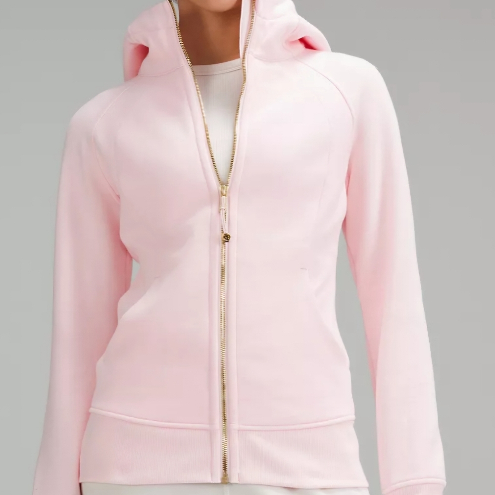 NWT Lululemon Scuba SOLD OUT in store and online -Soft Pink sz 14 Gold Zippers